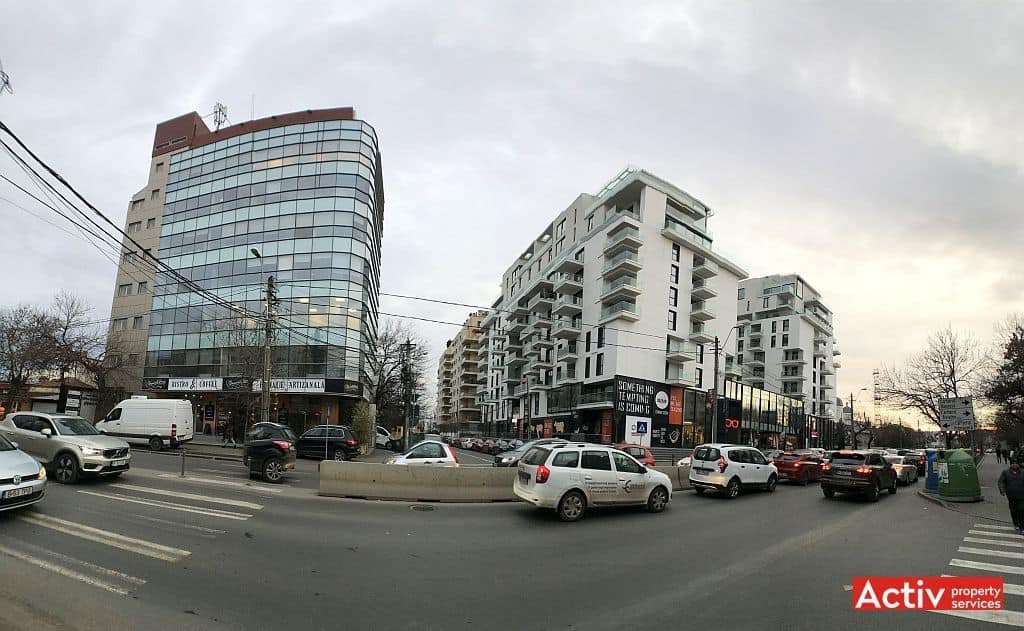 Aurel Vlaicu Office Building birou de închiriat București nord perspectivă incadrare in zonă