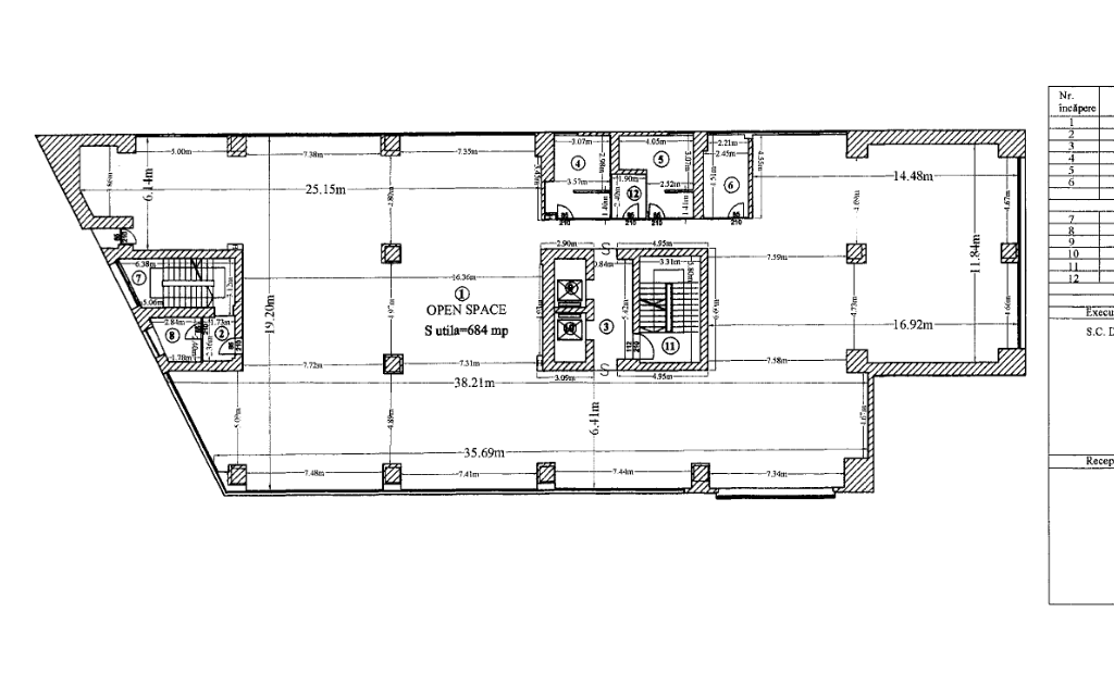 Allianz Tiriac spatii birouri Brasov central plan etaj curent