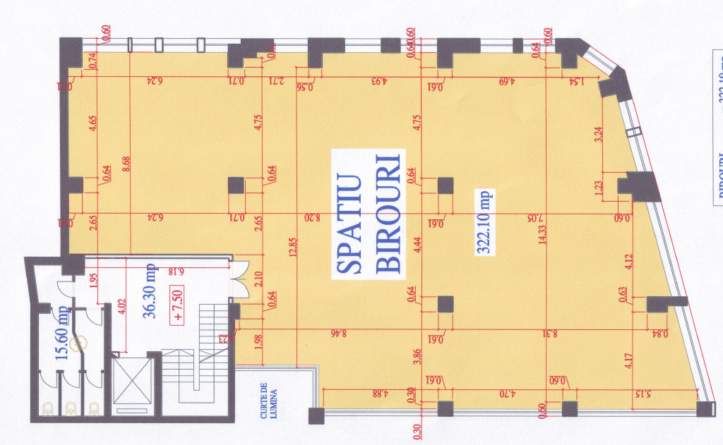 Baratiei 41-43 spatii de birouri de inchiriat Bucuresti central plan 3