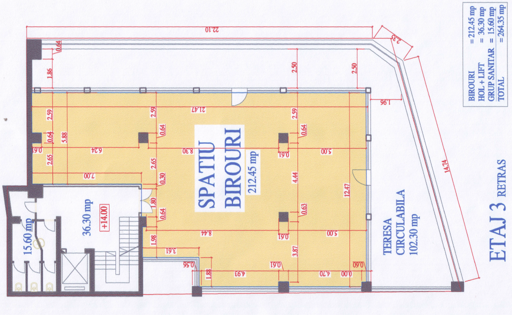 Baratiei 41-43 spatii de birouri de inchiriat Bucuresti central plan 4