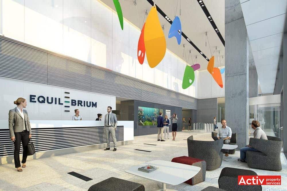 Equilibrium 2 inchiriere spatii de birouri Bucuresti nord imagine zona receptie