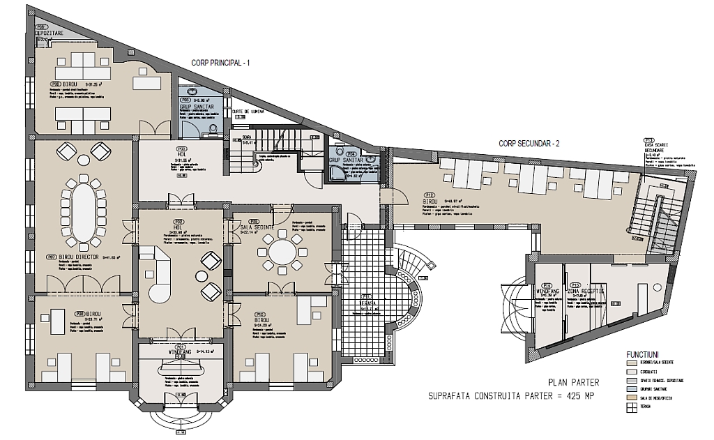 Popa Soare 9 spatii de birouri de inchiriat Bucuresti central plan 2