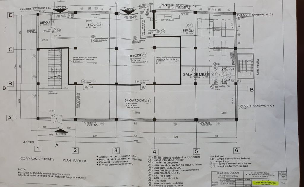 Industriilor 13 birouri de inchiriat Bucuresti vest plan cladire