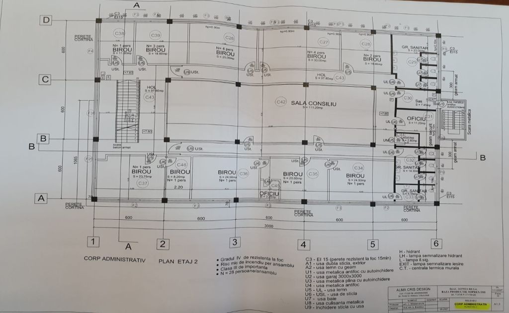 Industriilor 13 birouri de inchiriat Bucuresti vest plan cladire