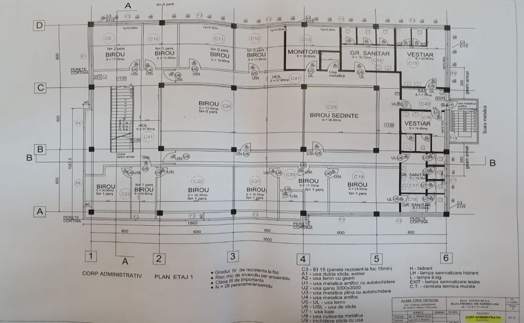 Industriilor 13 spatii de birouri de inchiriat Bucuresti vest plan cladire