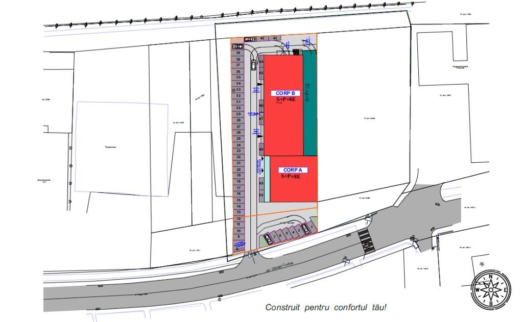 Birouri de vanzare in Metariver Baia Mare, plan amplasament