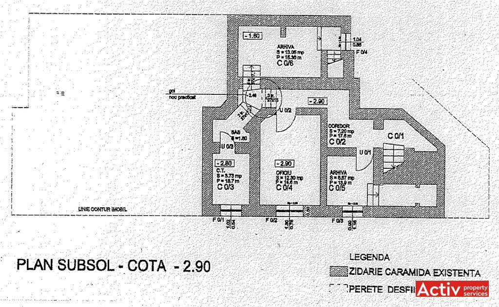 Constantin Noica 159 inchiriere spatii de birouri Bucuresti central imagine plan etaj