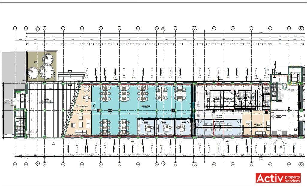 Liberty Technology Park birou de închiriat Cluj-Napoca plan spatiu liber