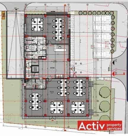 Sinaia 41 birouri de inchiriat Cluj vest plan cladire