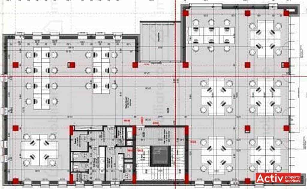 Sinaia 41 cladire de birouri de inchiriat Cluj vest plan cladire