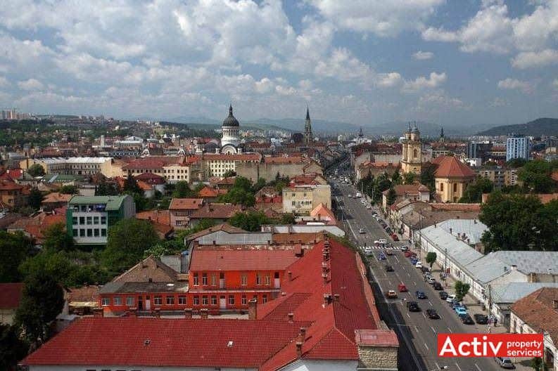 Maestro Business Center spații de birouri Cluj-Napoca imagine aeriană bd 21 Decembrie 1989
