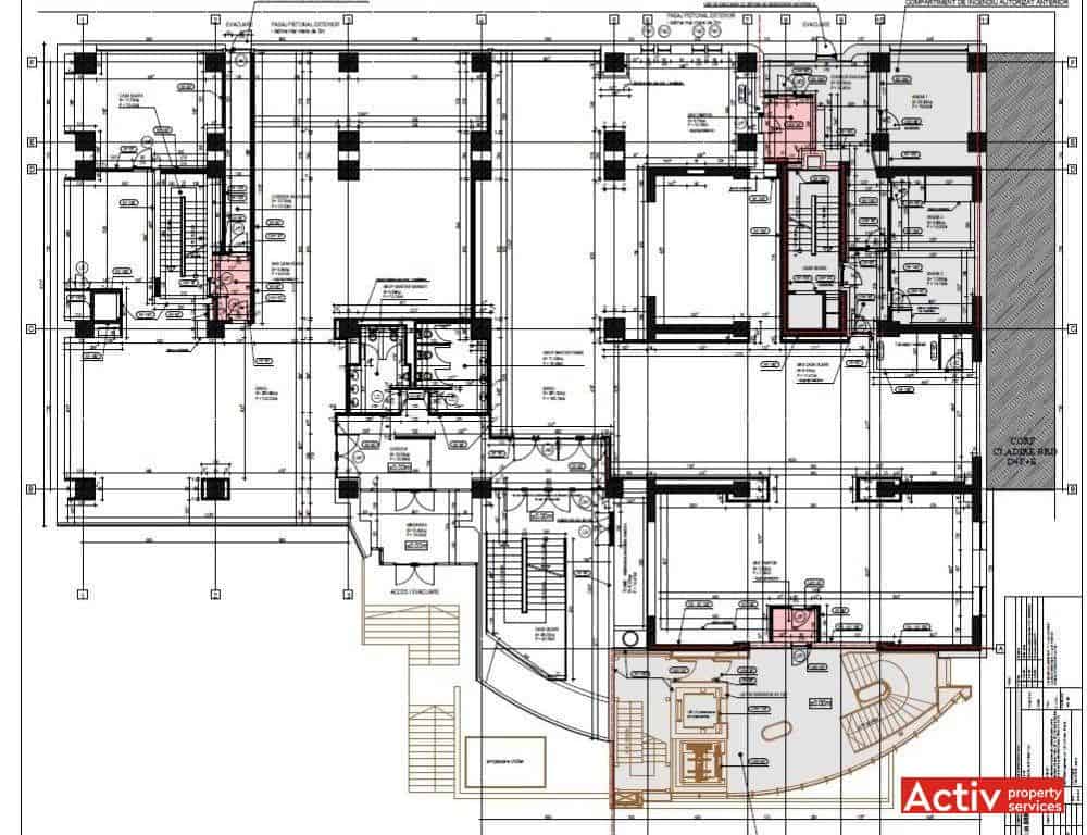 Kogălniceanu Offices birou de închiriat centru Brașov plan detaliat
