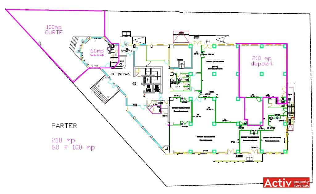 Hundertwasser House spatii de birouri de inchiriat Bucuresti zona de nord plan parter