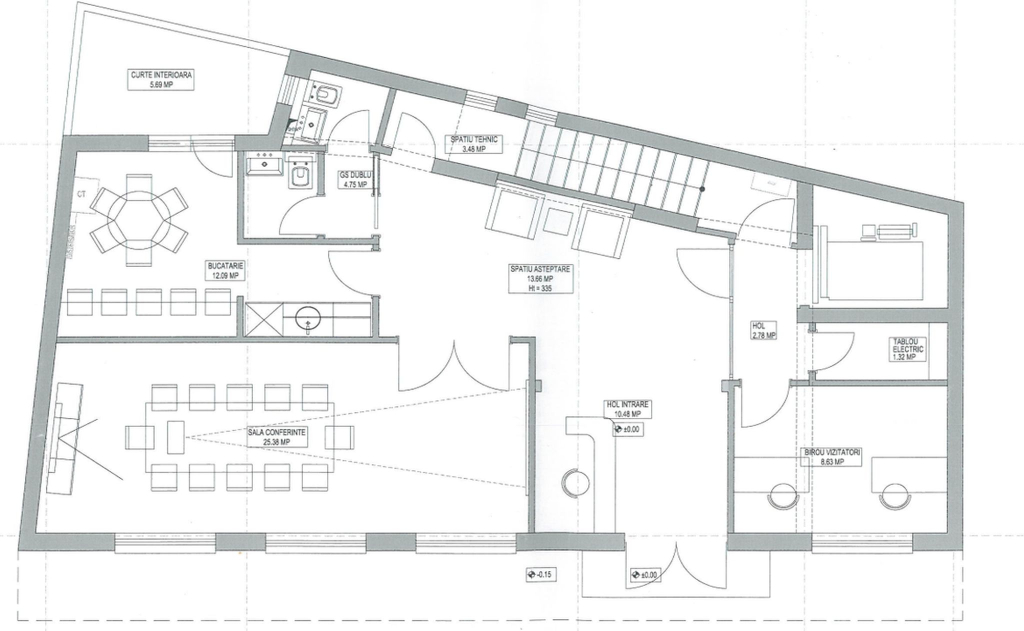 Spatii birouri de inchiriat Plantelor 62, plan