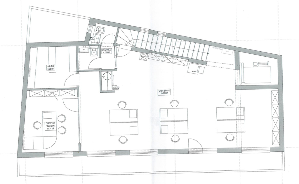 Spatii birouri de inchiriat Plantelor 62, plan