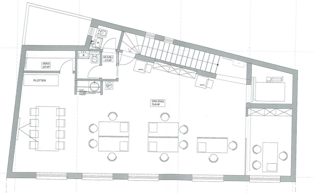 Spatii birouri de inchiriat Plantelor 62, plan