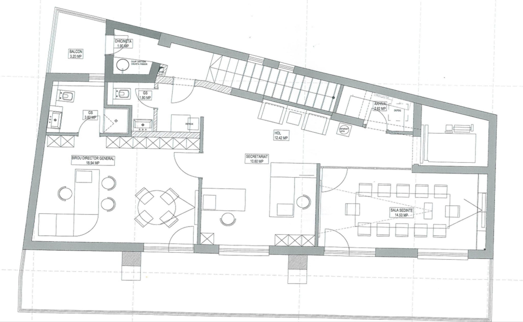 Spatii birouri de inchiriat Plantelor 62, plan