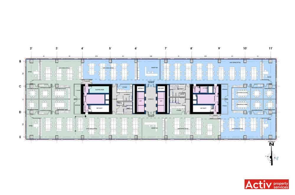 THE BRIDGE Building plan general - spații birouri metrou zona Grozăvești București