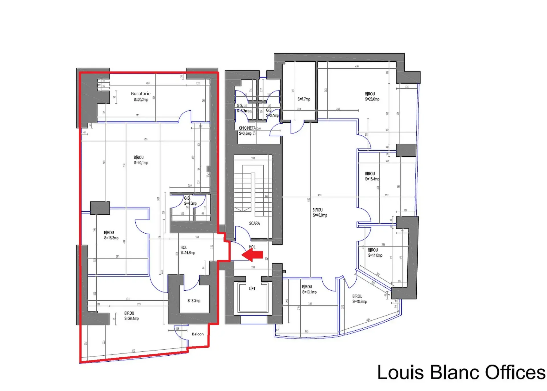 Spații de birouri în clădire LOUIS BLANC OFFICES