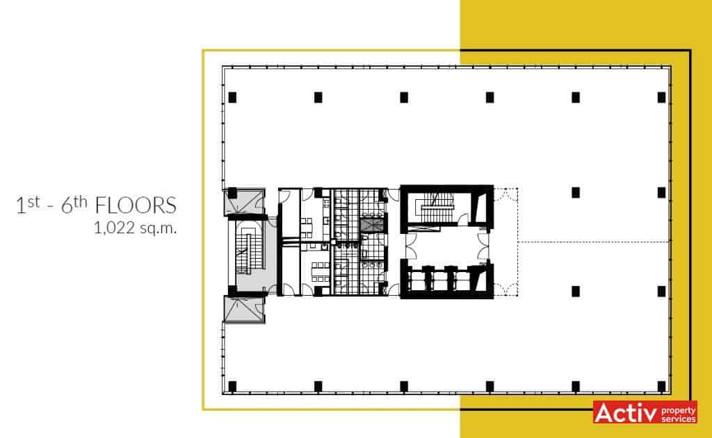 Daniel Danielopolu 32 birouri de inchiriat Bucuresti central plan etaj curent