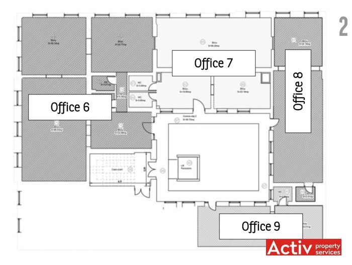 Unirii 13 spatii de birouri de inchiriat Timisoara central plan etaj